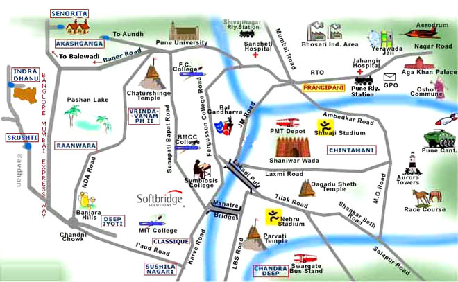 pune touristique carte